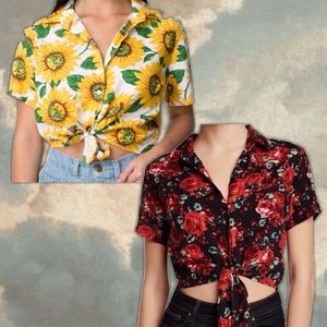 American Apparel Tie Front Crop Top Bundle